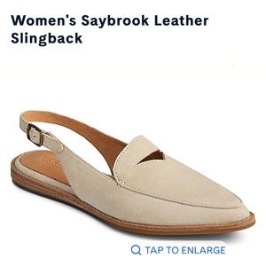 Sperry Saybrook Leather slingbacks ivory